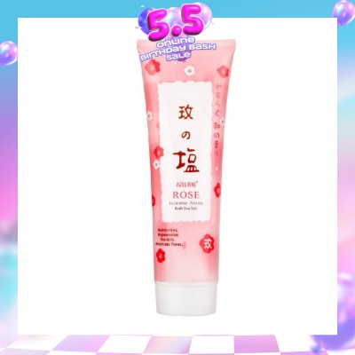 AQUA RINE - Japanese Aroma Bath Sea Salt Scrub Rose (Moisturizes & Rejuvenates Skin & Minimizes Pores) 400g