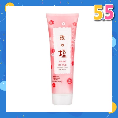 AQUA RINE Japanese Aroma Bath Sea Salt Scrub Rose (Moisturizes & Rejuvenates Skin & Minimizes Pores) 400g