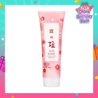 AQUA RINE Japanese Aroma Bath Sea Salt Scrub Rose (Moisturizes & Rejuvenates Skin & Minimizes Pores) 400g