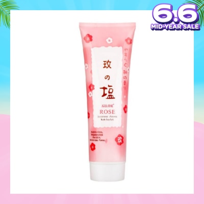 AQUA RINE Japanese Aroma Bath Sea Salt Scrub Rose (Moisturizes & Rejuvenates Skin & Minimizes Pores) 400g