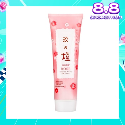 AQUA RINE Japanese Aroma Bath Sea Salt Scrub Rose (Moisturizes & Rejuvenates Skin & Minimizes Pores) 400g