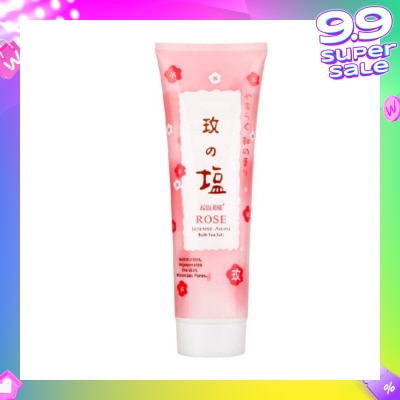 AQUA RINE Japanese Aroma Bath Sea Salt Scrub Rose (Moisturizes & Rejuvenates Skin & Minimizes Pores) 400g