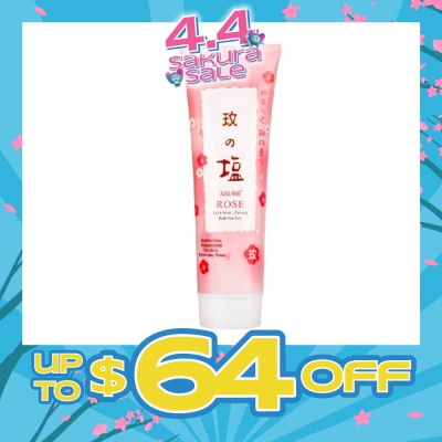 AQUA RINE - Japanese Aroma Bath Sea Salt Scrub Rose (Moisturizes & Rejuvenates Skin & Minimizes Pores) 400g