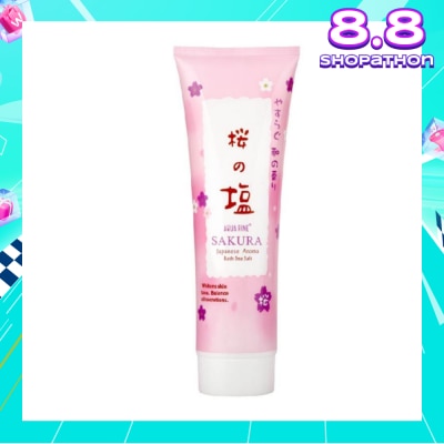 AQUA RINE Japanese Aroma Bath Sea Salt Scrub Sakura (Whitens Skin Tone & Balance Oil Secretions) 400g