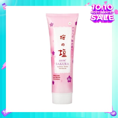 AQUA RINE Japanese Aroma Bath Sea Salt Scrub Sakura (Whitens Skin Tone & Balance Oil Secretions) 400g