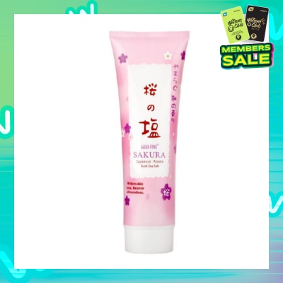 AQUA RINE Japanese Aroma Bath Sea Salt Scrub Sakura (Whitens Skin Tone & Balance Oil Secretions) 400g