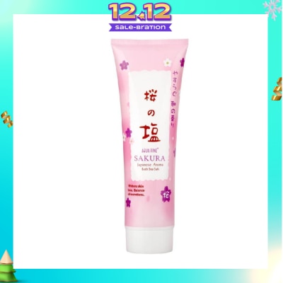 AQUA RINE Japanese Aroma Bath Sea Salt Scrub Sakura (Whitens Skin Tone & Balance Oil Secretions) 400g