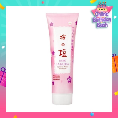 AQUA RINE Japanese Aroma Bath Sea Salt Scrub Sakura (Whitens Skin Tone & Balance Oil Secretions) 400g