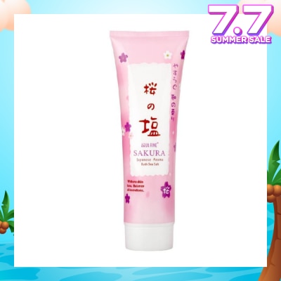 AQUA RINE Japanese Aroma Bath Sea Salt Scrub Sakura (Whitens Skin Tone & Balance Oil Secretions) 400g
