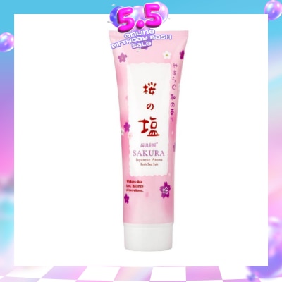 AQUA RINE - Japanese Aroma Bath Sea Salt Scrub Sakura (Whitens Skin Tone & Balance Oil Secretions) 400g