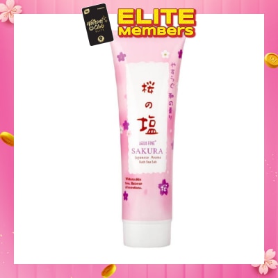 AQUA RINE Japanese Aroma Bath Sea Salt Scrub Sakura (Whitens Skin Tone & Balance Oil Secretions) 400g