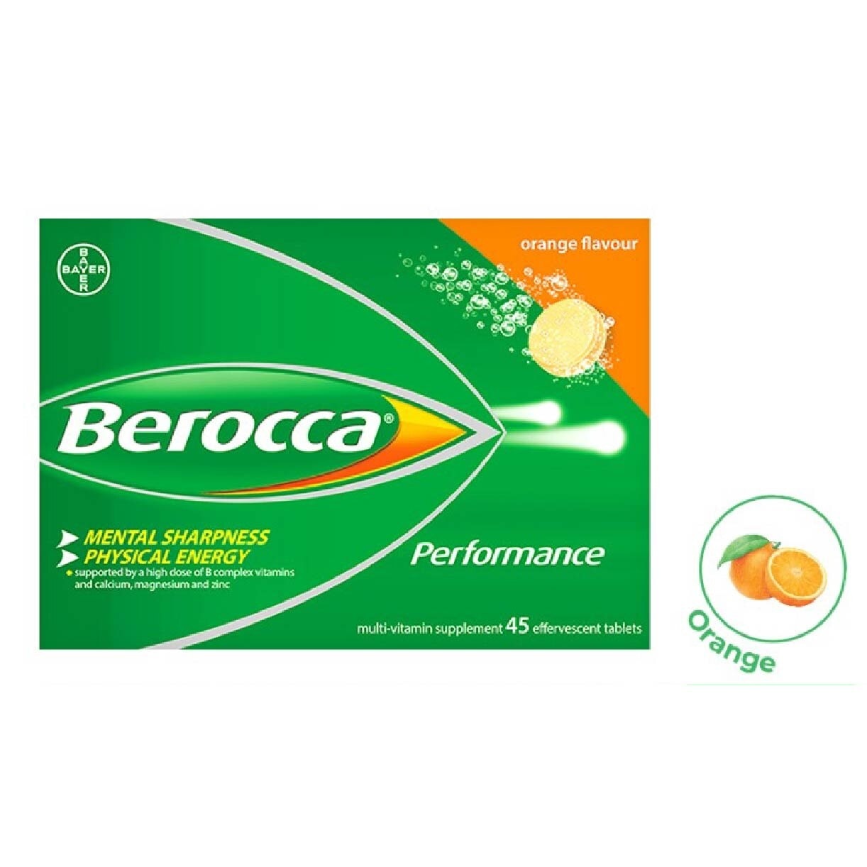 Performance Vitamin B Orange Energy Effervescent Tablet 45s