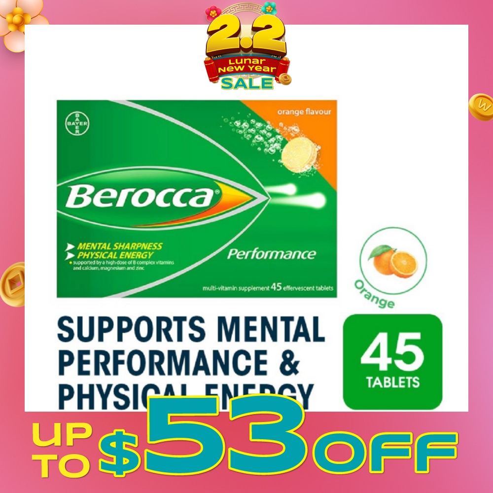 Performance Vitamin B Orange Energy Effervescent Tablet 45s