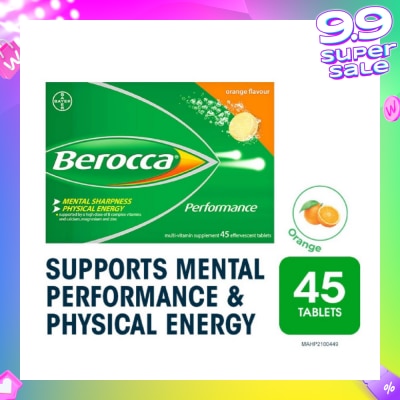 BEROCCA Performance Vitamin B Orange Energy Effervescent Tablet 45s