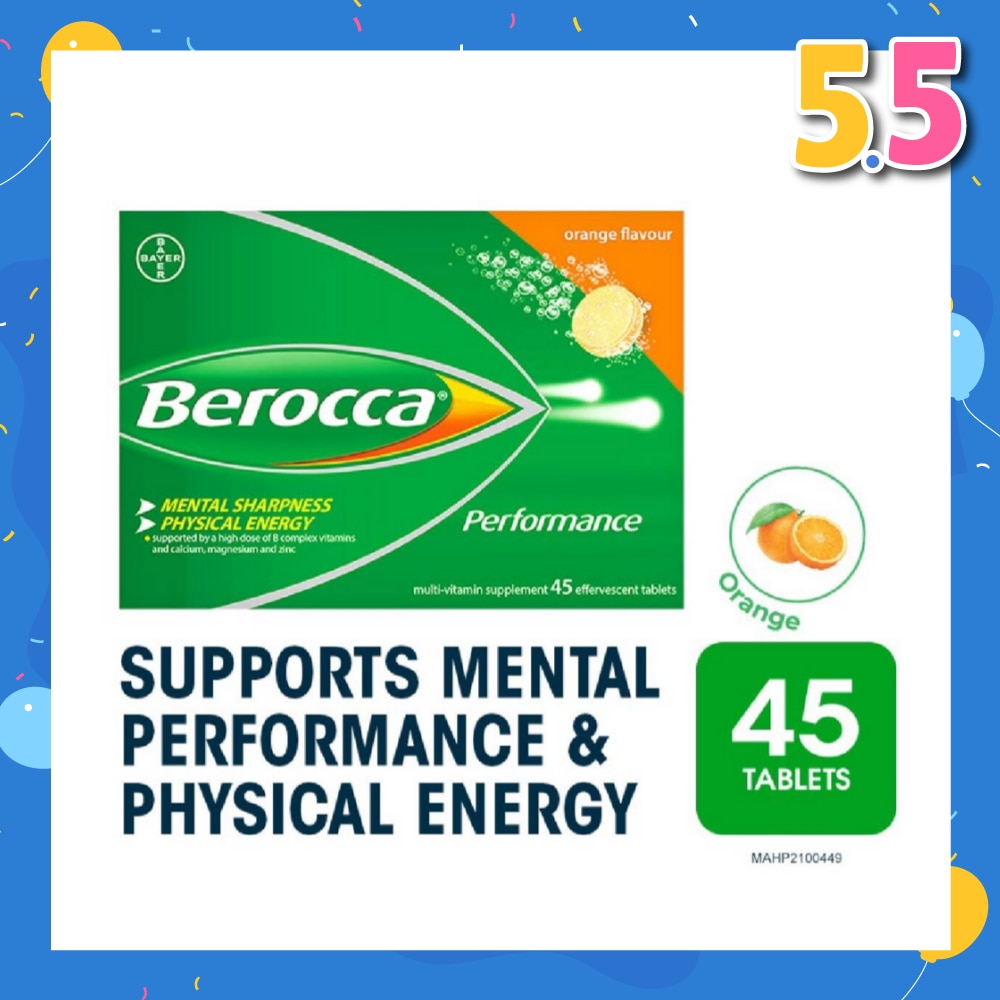 Performance Vitamin B Orange Energy Effervescent Tablet 45s