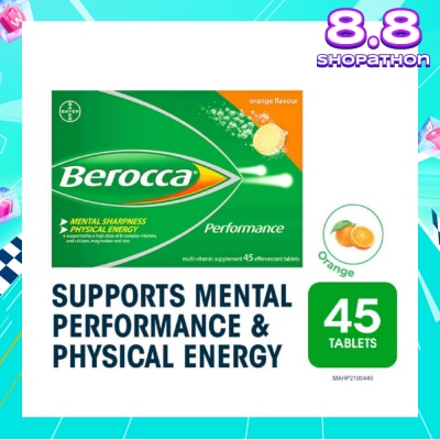 BEROCCA Performance Vitamin B Orange Energy Effervescent Tablet 45s