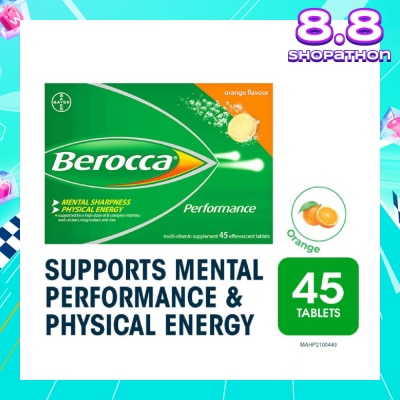 BEROCCA Performance Vitamin B Orange Energy Effervescent Tablet 45s