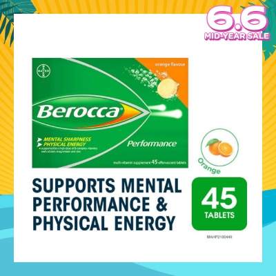 BEROCCA Performance Vitamin B Orange Energy Effervescent Tablet 45s