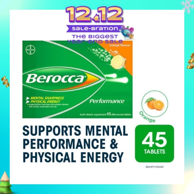 BEROCCA Performance Vitamin B Orange Energy Effervescent Tablet 45s