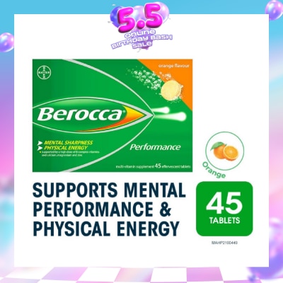 BEROCCA - Performance Vitamin B Orange Energy Effervescent Tablet 45s