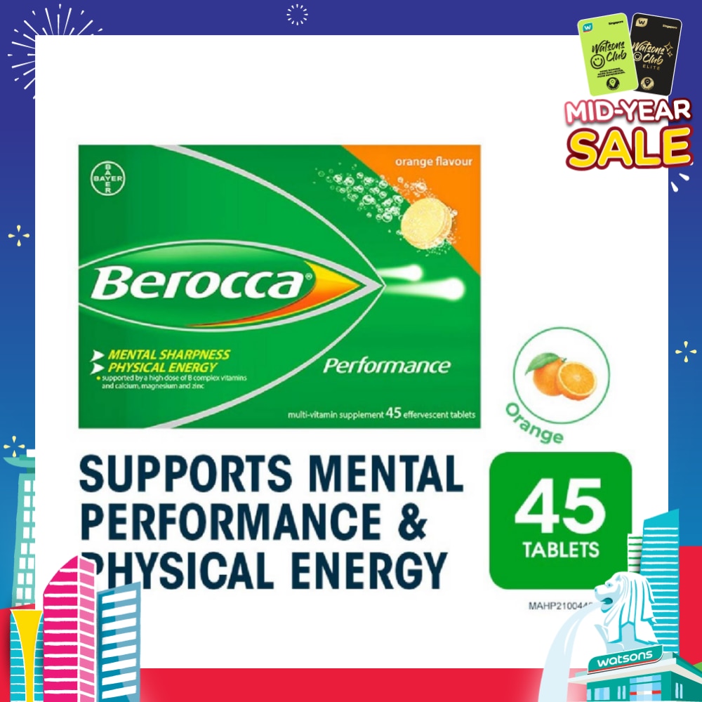 Performance Vitamin B Orange Energy Effervescent Tablet 45s