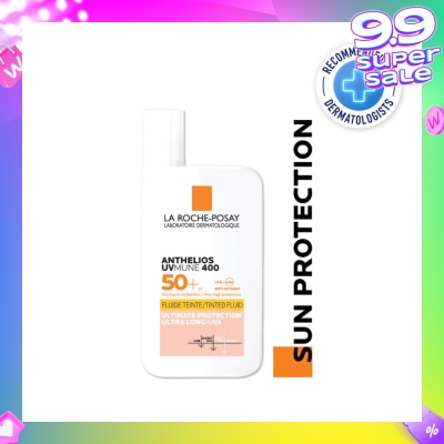 LA ROCHE-POSAY Anthelios Invisible Fluid SFP50+ Tinted (Broad Spectrum UVB & UVA Facial Sunscreen for Sensitive Skin) 50ml