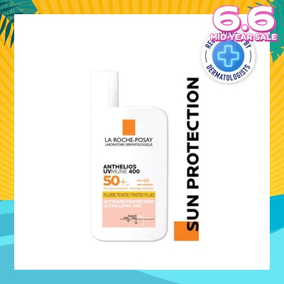 LA ROCHE-POSAY Anthelios Invisible Fluid SFP50+ Tinted (Broad Spectrum UVB & UVA Facial Sunscreen for Sensitive Skin) 50ml