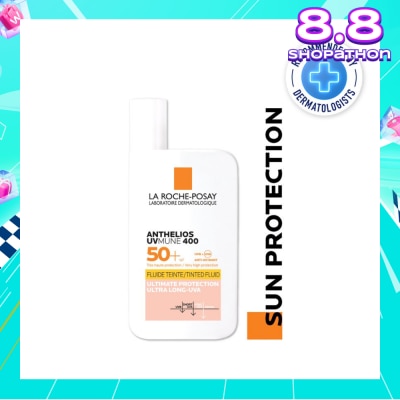 LA ROCHE-POSAY Anthelios Invisible Fluid SFP50+ Tinted (Broad Spectrum UVB & UVA Facial Sunscreen for Sensitive Skin) 50ml