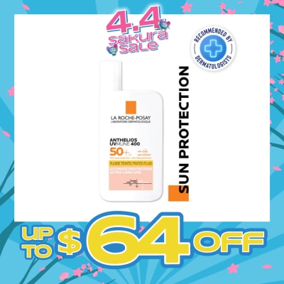 LA ROCHE-POSAY - Anthelios Invisible Fluid SFP50+ Tinted (Broad Spectrum UVB & UVA Facial Sunscreen for Sensitive Skin) 50ml