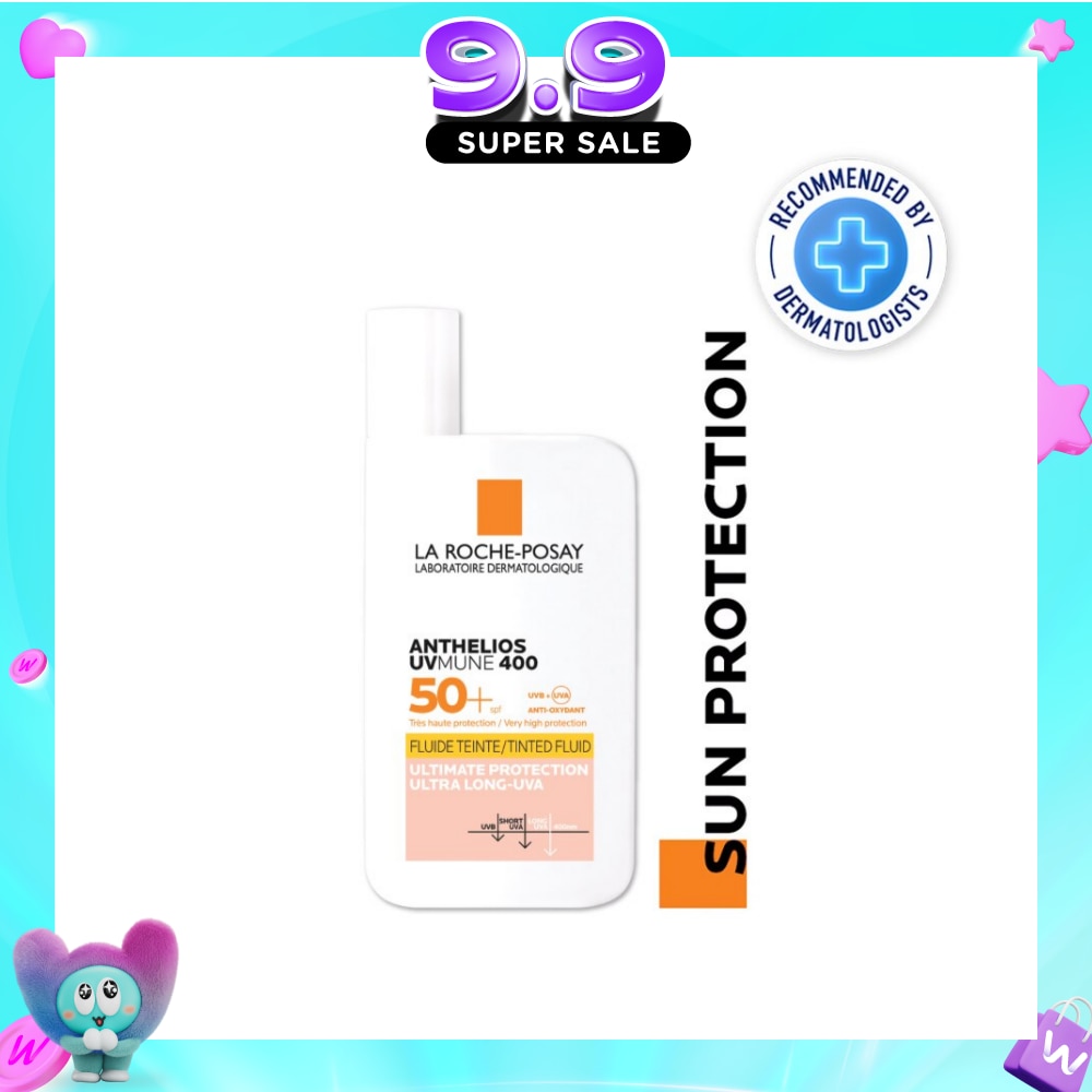 Anthelios Invisible Fluid SFP50+ Tinted (Broad Spectrum UVB & UVA Facial Sunscreen for Sensitive Skin) 50ml image