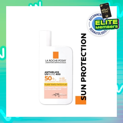 LA ROCHE-POSAY Anthelios Invisible Fluid SFP50+ Tinted (Broad Spectrum UVB & UVA Facial Sunscreen for Sensitive Skin) 50ml