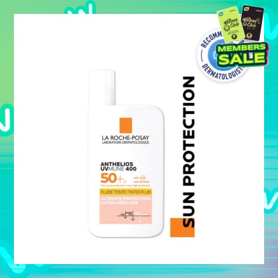 LA ROCHE-POSAY Anthelios Invisible Fluid SFP50+ Tinted (Broad Spectrum UVB & UVA Facial Sunscreen for Sensitive Skin) 50ml