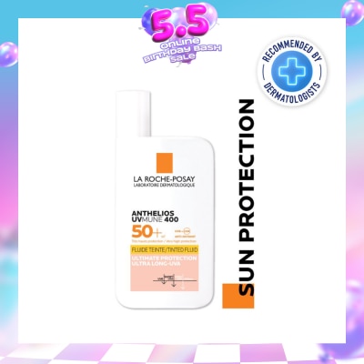 LA ROCHE-POSAY - Anthelios Invisible Fluid SFP50+ Tinted (Broad Spectrum UVB & UVA Facial Sunscreen for Sensitive Skin) 50ml