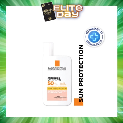 LA ROCHE-POSAY - Anthelios Invisible Fluid SFP50+ Tinted (Broad Spectrum UVB & UVA Facial Sunscreen for Sensitive Skin) 50ml