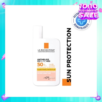 LA ROCHE-POSAY Anthelios Invisible Fluid SFP50+ Tinted (Broad Spectrum UVB & UVA Facial Sunscreen for Sensitive Skin) 50ml