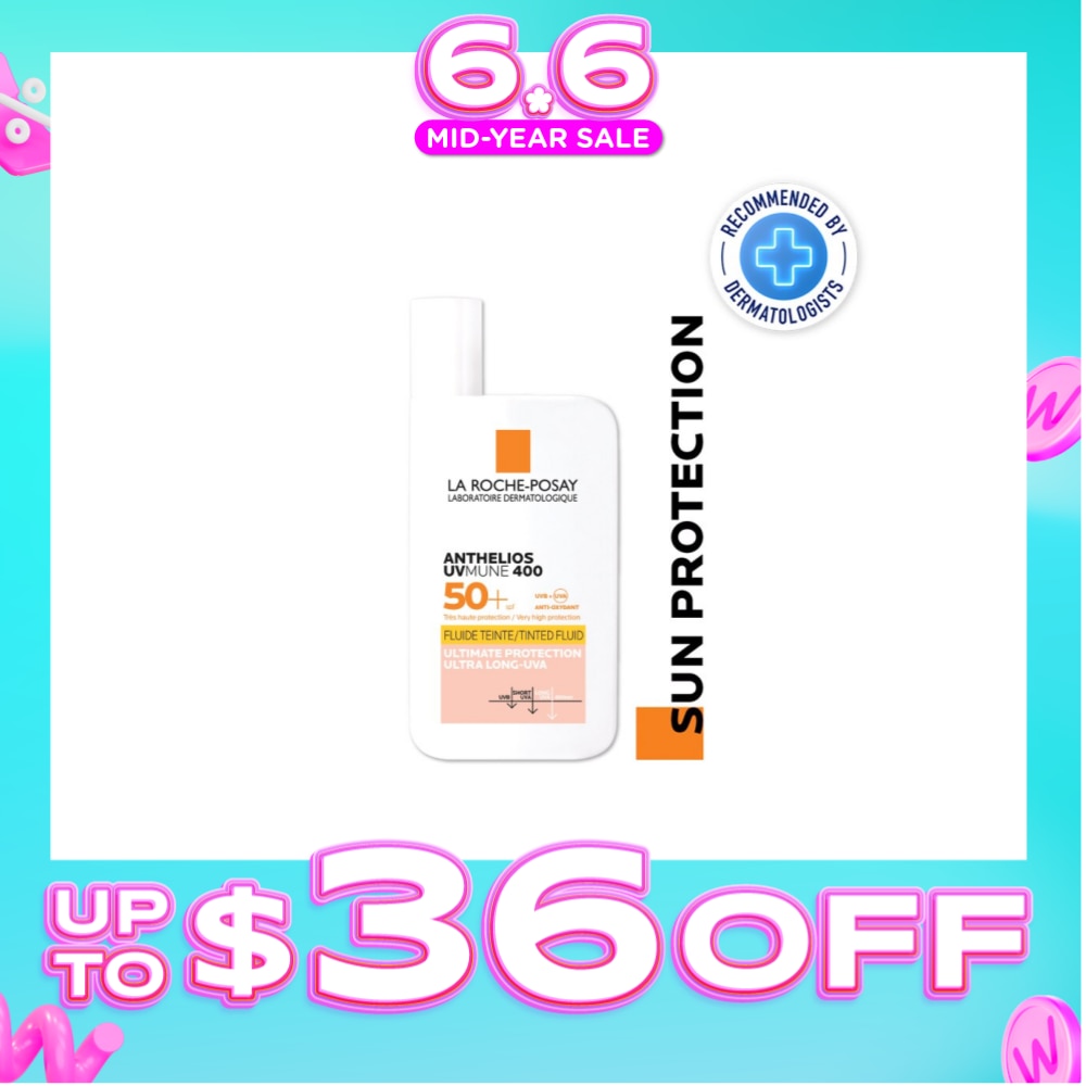 Anthelios Invisible Fluid SFP50+ Tinted (Broad Spectrum UVB & UVA Facial Sunscreen for Sensitive Skin) 50ml