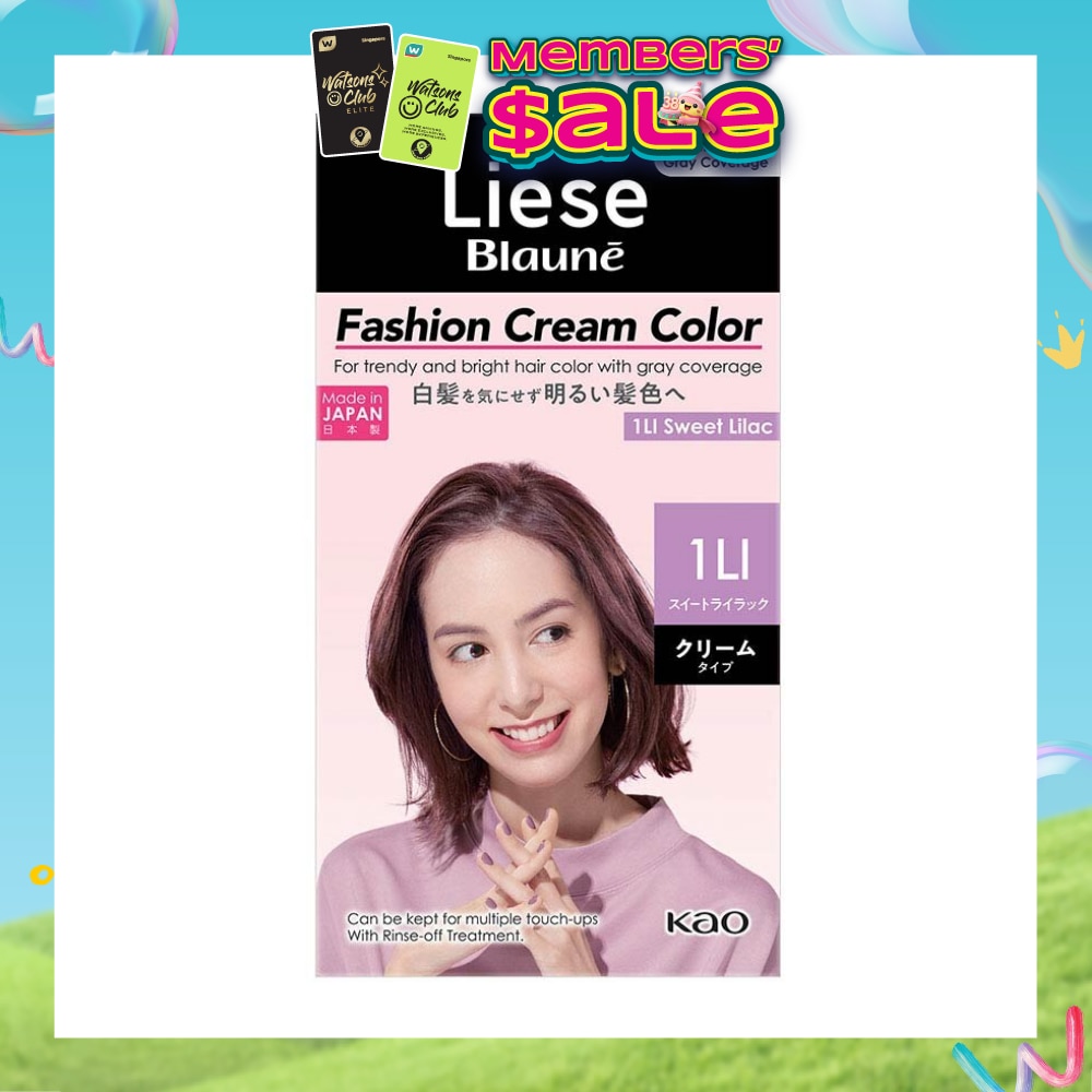 Blaune Fashion Cream Color 1LI Sweet Lilac (Natural Gray Hair Coverage) 108ml