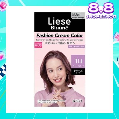 LIESE Blaune Fashion Cream Color 1LI Sweet Lilac (Allows Easy And Natural Gray Hair Coverage With Your Ideal Fashionable Color) 108ml