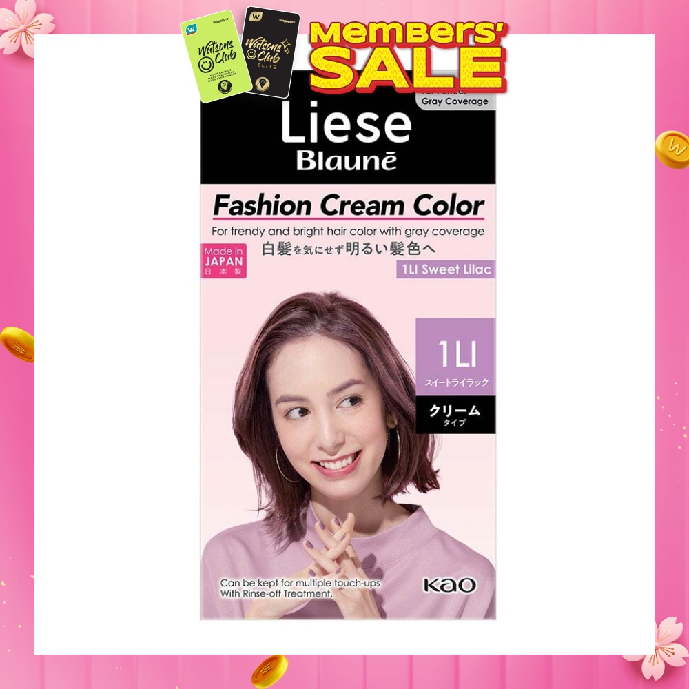 Blaune Fashion Cream Color 1LI Sweet Lilac (Natural Gray Hair Coverage) 108ml (Expiry: May`2026)