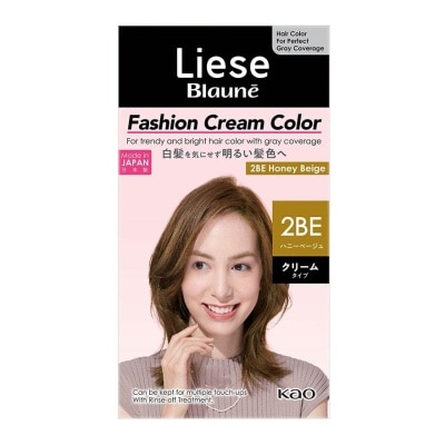 LIESE Blaune Fashion Cream Color 2BE Honey Beige (Allows Easy And Natural Gray Hair Coverage With Your Ideal Fashionable Color) 108ml