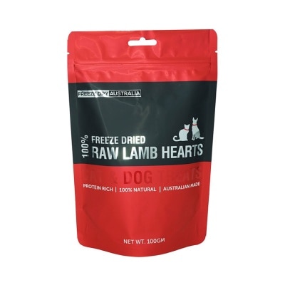 FREEZE DRY AUSTRALIA - Freeze Dried Raw Lamb Hearts Cat and Dog Treats 100g image