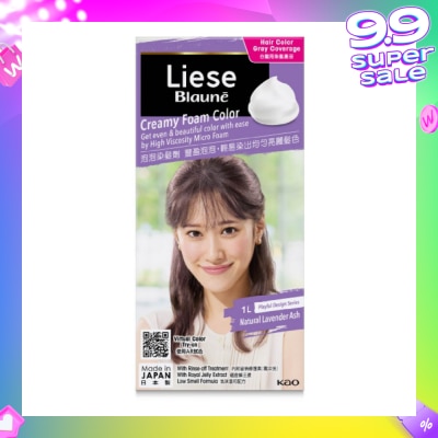 LIESE Blaune Creamy Foam Color Natural Lavender Ash (Easy Foam Format And Even Gray Hair Coverage With A Non Drip Foam Formula) 108ml