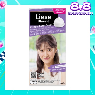 LIESE Blaune Creamy Foam Color Natural Lavender Ash (Easy Foam Format And Even Gray Hair Coverage With A Non Drip Foam Formula) 108ml