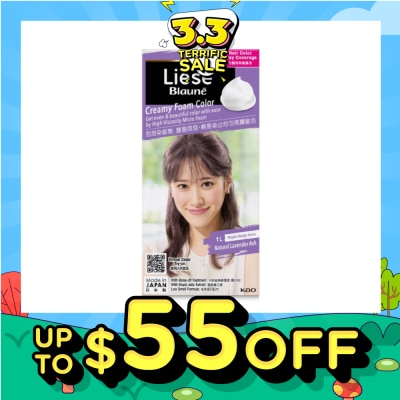 LIESE Blaune Creamy Foam Color Natural Lavender Ash (Easy Foam Format And Even Gray Hair Coverage With A Non Drip Foam Formula) 108ml