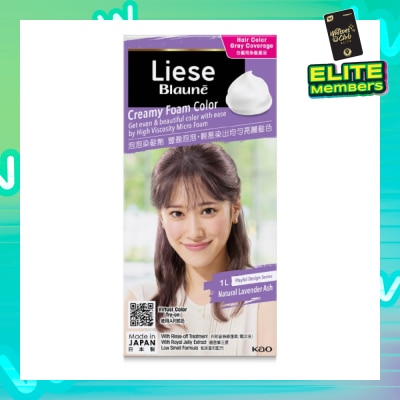 LIESE Blaune Creamy Foam Color Natural Lavender Ash (Easy Foam Format And Even Gray Hair Coverage With A Non Drip Foam Formula) 108ml