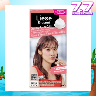 LIESE Blaune Creamy Foam Color Mauve Pink (Easy Foam Format And Even Gray Hair Coverage With A Non Drip Foam Formula) 108ml