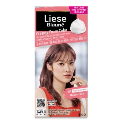 LIESE Blaune Creamy Foam Color Mauve Pink (Easy Foam Format And Even Gray Hair Coverage With A Non Drip Foam Formula) 108ml