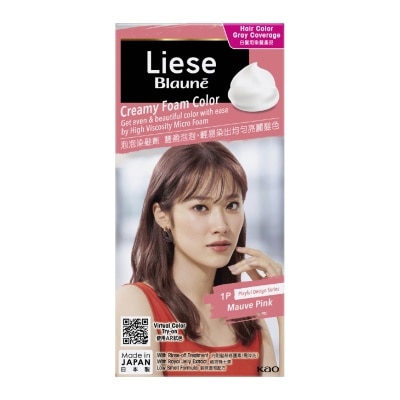LIESE - Blauné Creamy Foam Color #1P Mauve Pink 108ml (Expiry: Feb`2027)