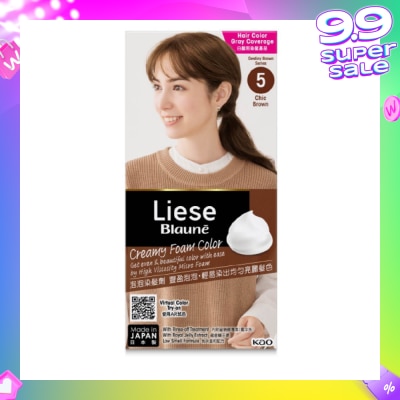 LIESE Blaune Creamy Foam Color Chic Brown (Easy Foam Format And Even Gray Hair Coverage With A Non Drip Foam Formula) 108ml