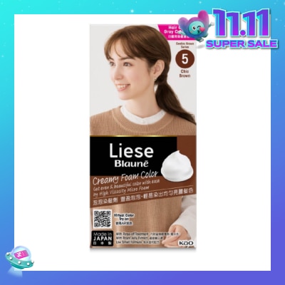 LIESE Blaune Creamy Foam Color Chic Brown (Easy Foam Format And Even Gray Hair Coverage With A Non Drip Foam Formula) 108ml